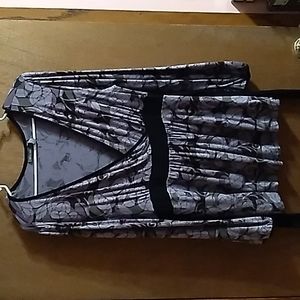 Apt 9 Imported Fabric from the Mariana Islands Two Tone Purples and Black Blouse